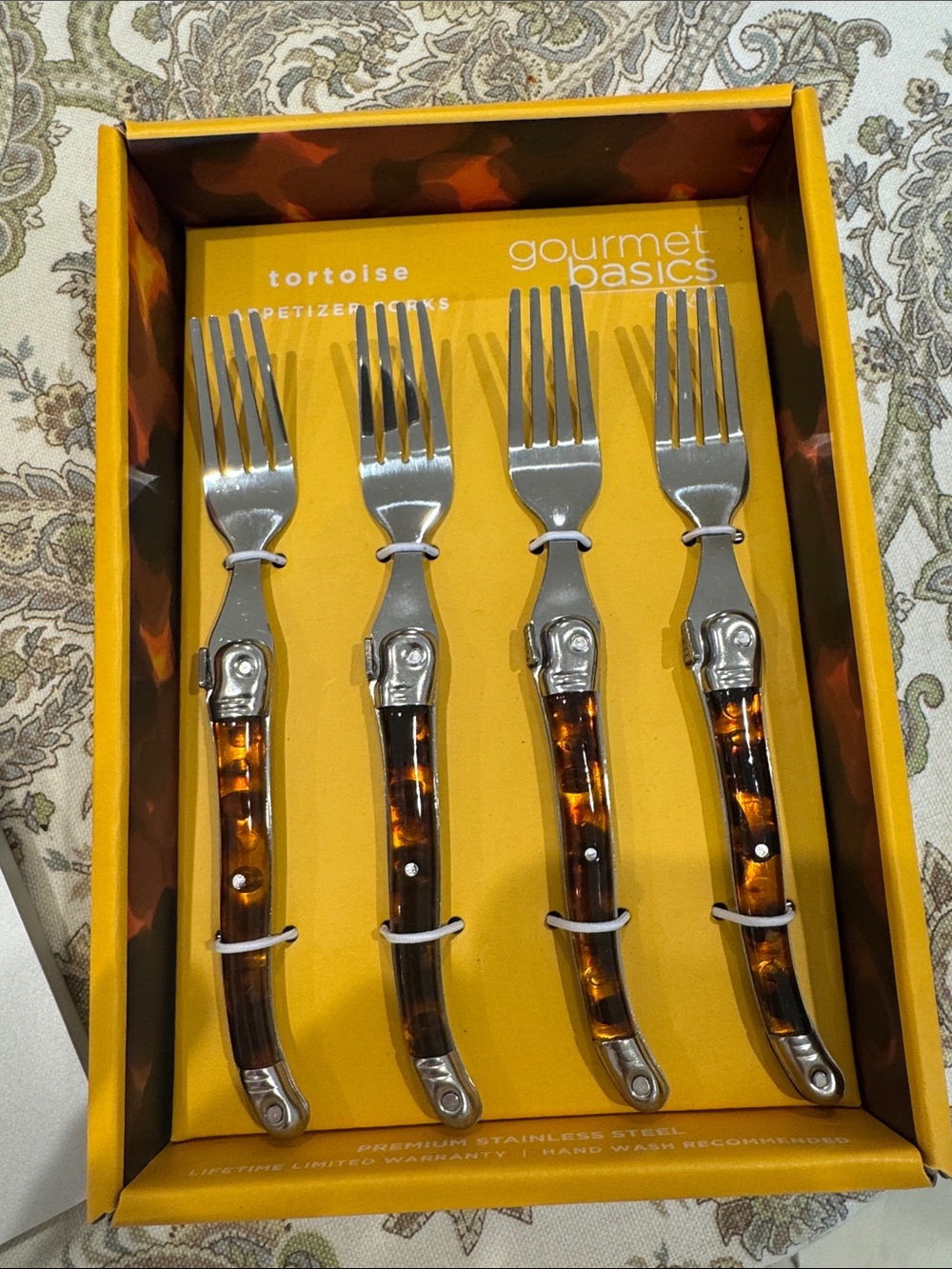 Mikasa Tortoise Shell Appetizer Forks Set of 4